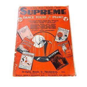Supreme Dance Folio Piano Sheet Music Book 1928‎ De Sylva Brown Henderson Inc